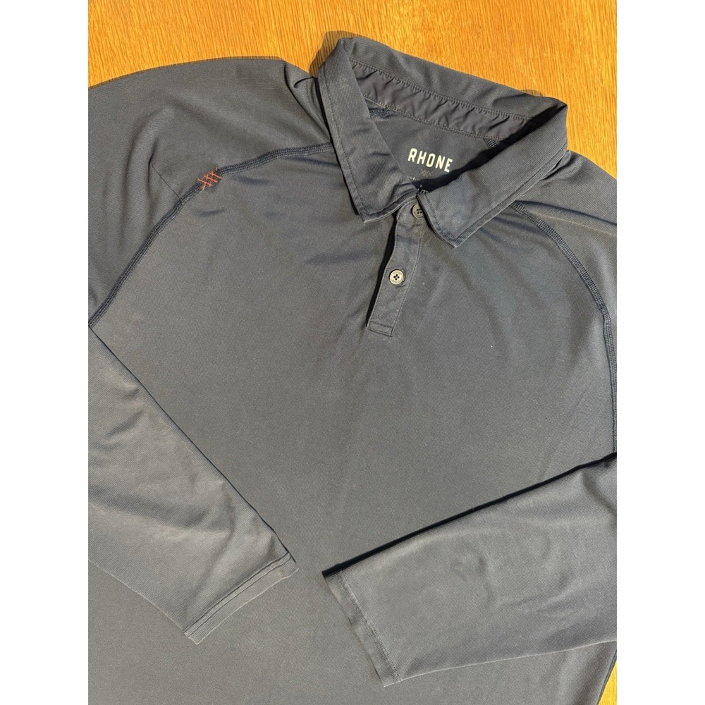 Rhone Long Sleeve Polo Shirt‎ Mens 2XL Navy Performance Stretch Activewear